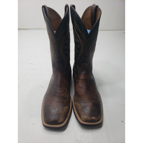 Ariat 10029689 Men\'s Amos Full-Grain Leather Square Toe Western Boots Size 9.5D